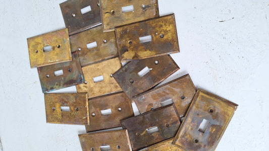 One Vintage Stamped Brass Switch Plate Cover, Brass Light Switch Cover Plate 040106