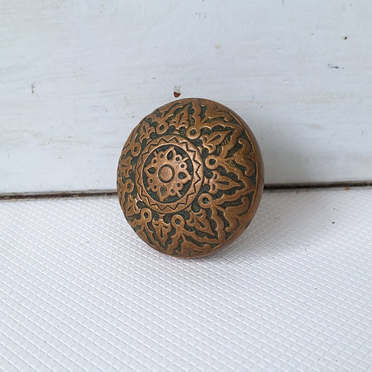 Bronze Doorknob with Ornate Design, Fancy Brass Door Knob, Flower Center Design Antique Door Handle 040509