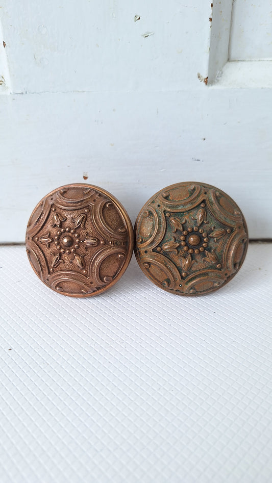 Norma Design Bronze Doorknobs by Penn Hardware, Victorian Door Knob Reading Design, Antique Bronze Knob Set, Architecture Salvage 040511