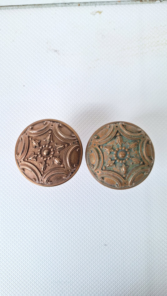 Norma Design Bronze Doorknobs by Penn Hardware, Victorian Door Knob Reading Design, Antique Bronze Knob Set, Architecture Salvage 040511