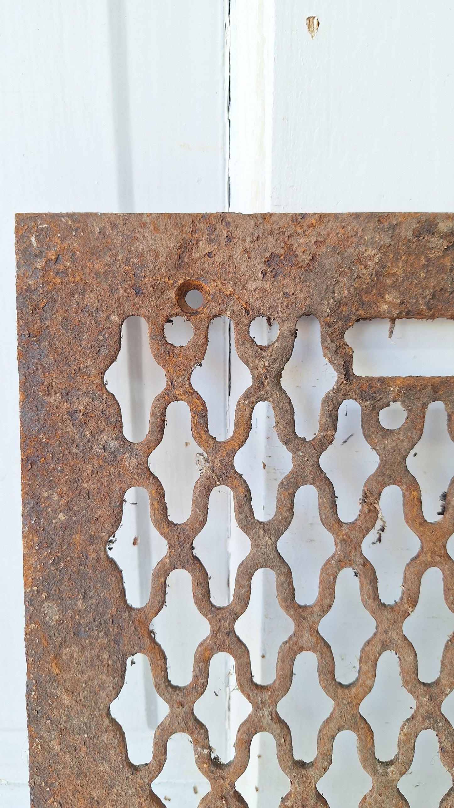 10 x 14 Antique Cast Iron Lattice Pattern Vent Cover, Floor Register Cover #040204