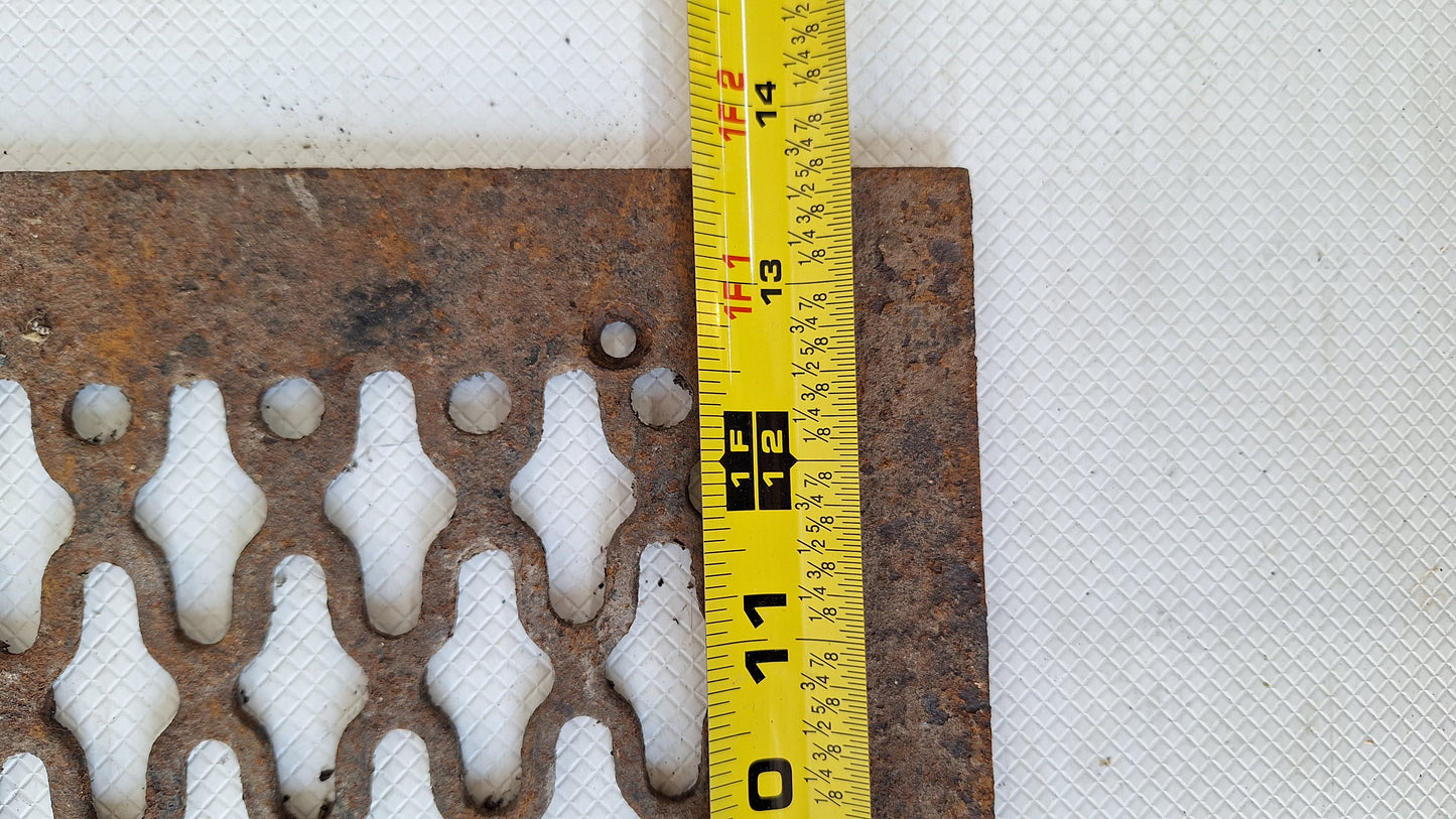 10 x 14 Antique Cast Iron Lattice Pattern Vent Cover, Floor Register Cover #040204