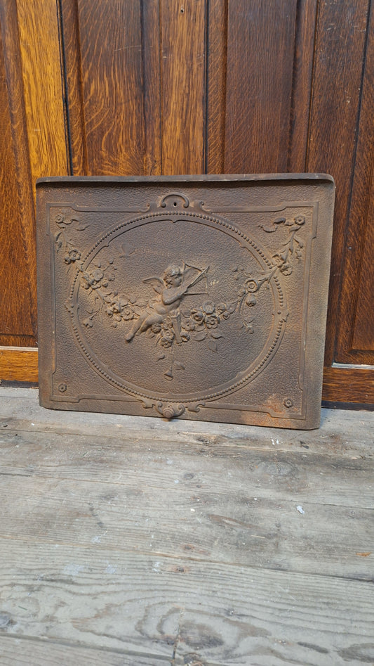 Cupid Baby Fireplace Summer Cover, Fireplace Cover Fireplace Screen Architecture Salvage Antique Vent Cover, Fancy fireplace Grate