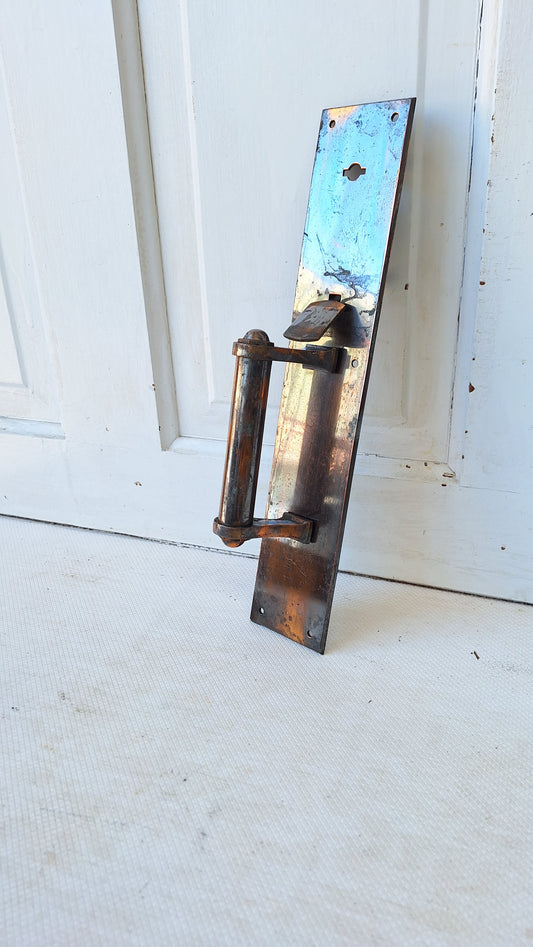 Single Large Antique Bronze Push Pull Handle, Swinging Door Pull, Brass Push Plate, Commercial Door Hardware 050602