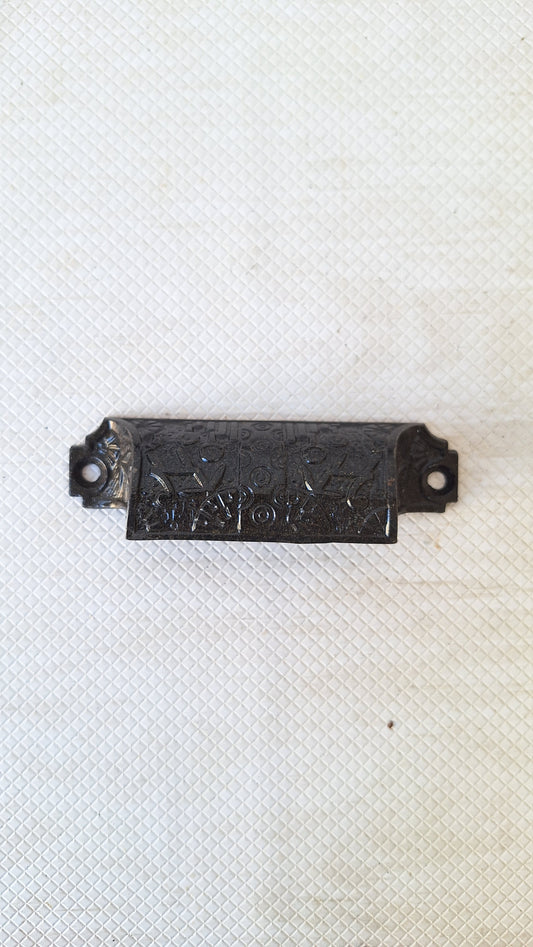 Six Cast Iron Antique Drawer Pull Set, Cast Iron Handle Antique Victorian Hardware 050801