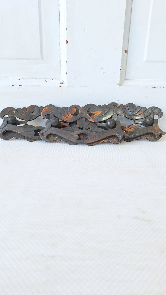 Three Victorian Cast Bronze Bin Pulls, Antique Drawer Handle, Vintage Drawer Pulls, Ornate Hardware, Iron Drawer Pull, Antique Handle