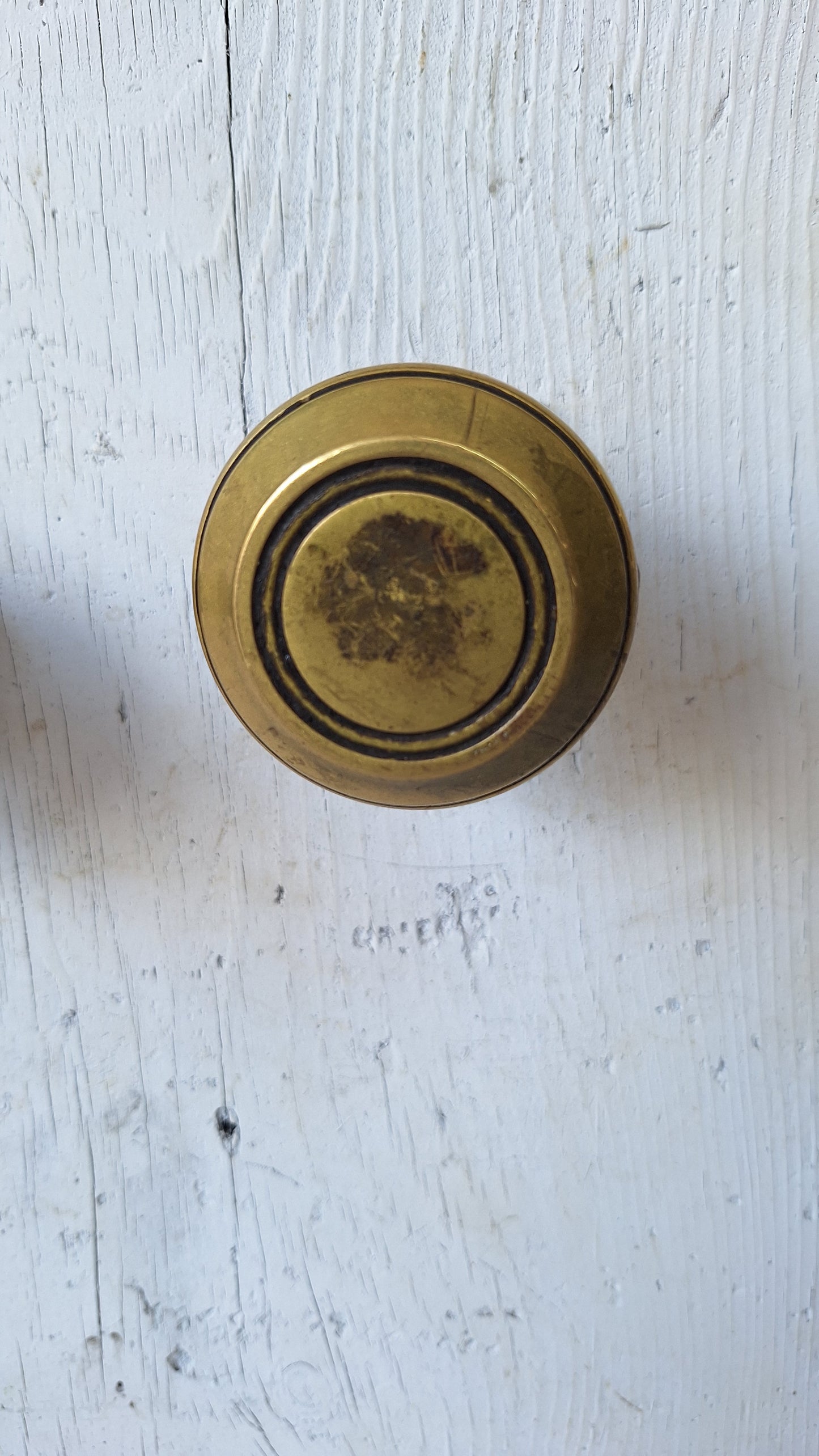 Vintage Brass Craftsman Hardware Set, Deco Door Plates and Knobs
