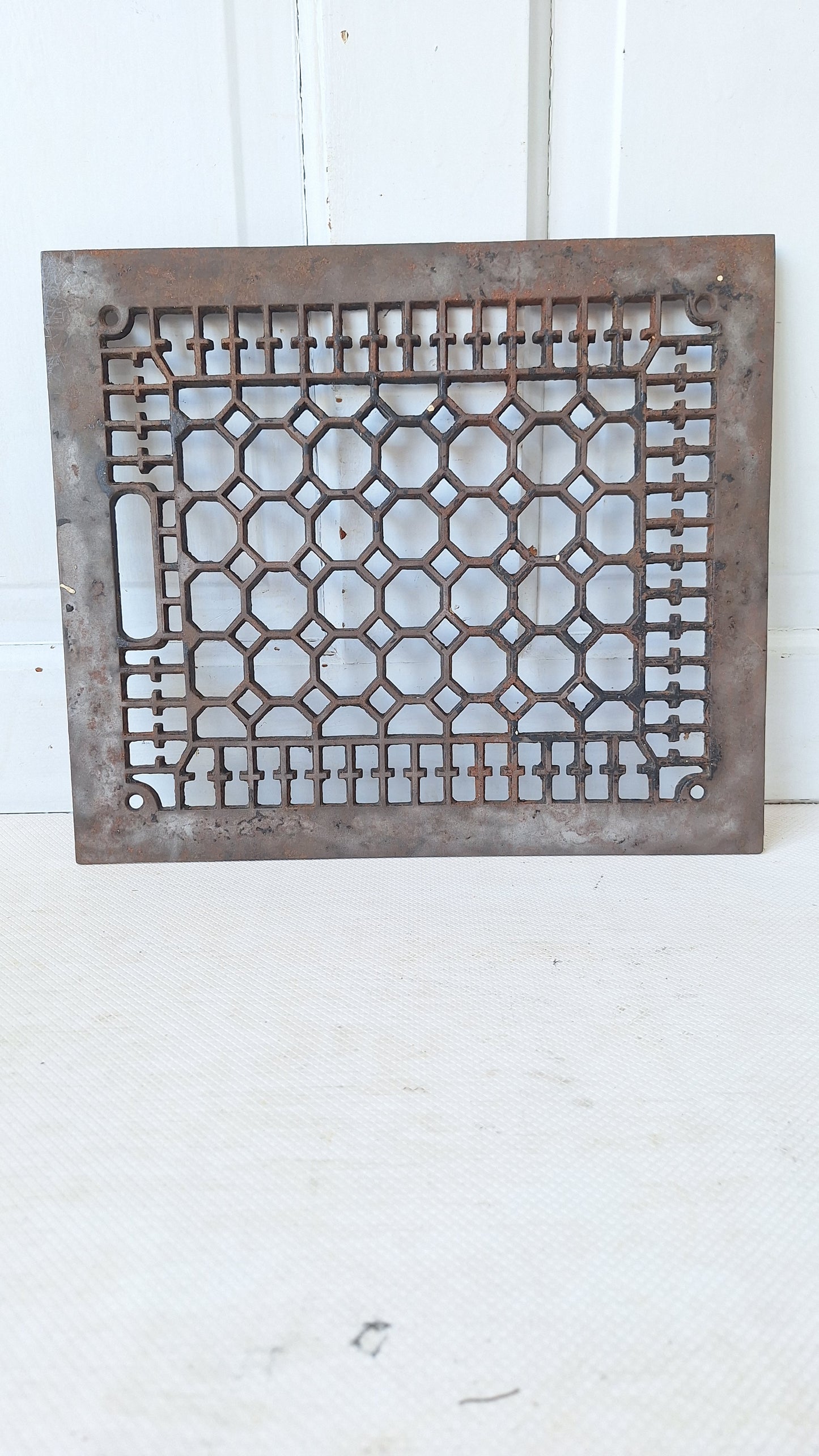 12 x 14"  Vintage Cast Iron Register, Scroll Design Vent Cover, Architecture Salvage, Heating Grate, Cold Air Return, Grate 060305