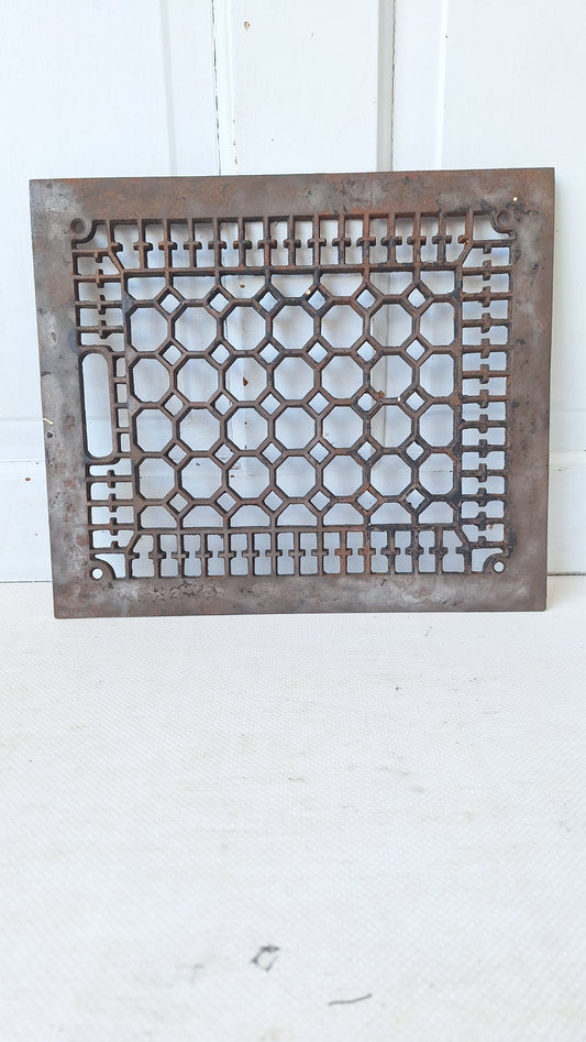 12 x 14"  Vintage Cast Iron Register, Scroll Design Vent Cover, Architecture Salvage, Heating Grate, Cold Air Return, Grate 060305
