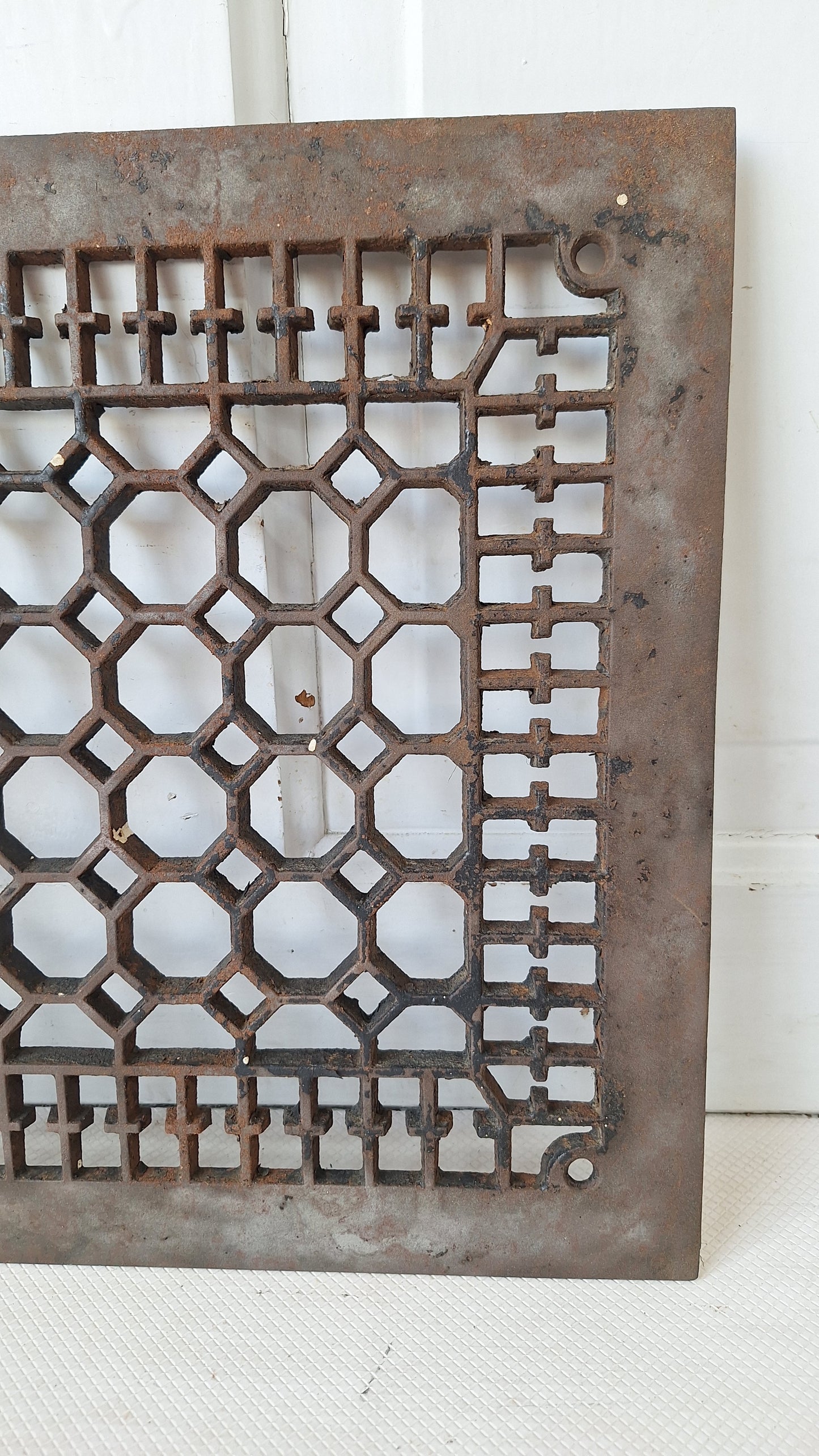 12 x 14"  Vintage Cast Iron Register, Scroll Design Vent Cover, Architecture Salvage, Heating Grate, Cold Air Return, Grate 060305