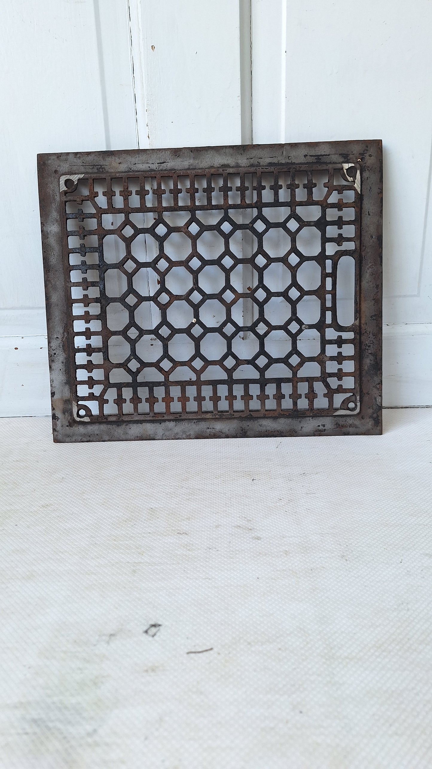12 x 14"  Vintage Cast Iron Register, Scroll Design Vent Cover, Architecture Salvage, Heating Grate, Cold Air Return, Grate 060305