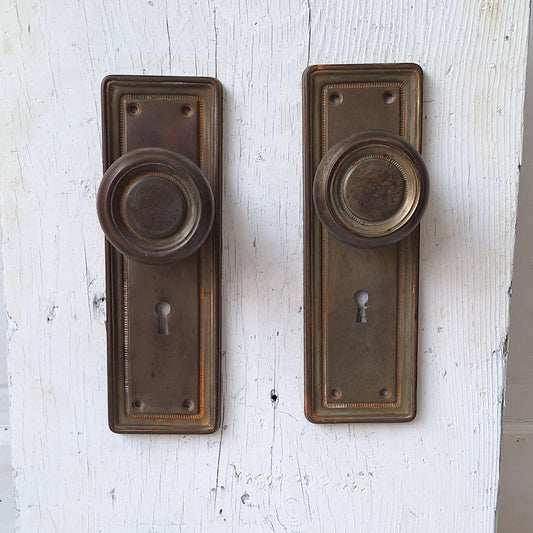 Steel Craftsman Hardware, Deco Door Plates Escutcheons, Door Knob Plate, Brass Door Plate 060703