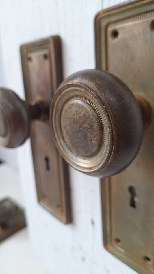 Steel Craftsman Hardware, Deco Door Plates Escutcheons, Door Knob Plate, Brass Door Plate 060703