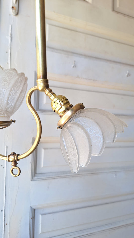 Antique Gas Lamp, Gas and Electric, Vintage Gas Light, Brass Gas Fixture Antique Gas Light Antique Brass Light Vintage Brass Victorian Light