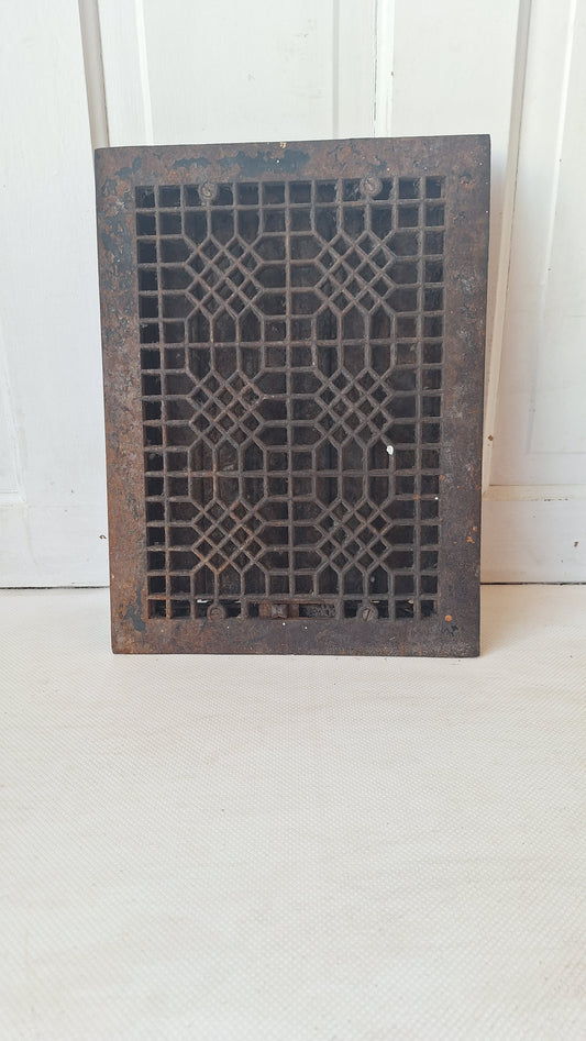 12 x 16 Floor Vent Cover, Cold Air Return, Large Floor Vent, Large Grate Ornate Iron Grate Heat Vent Cover Floor Grate 070502