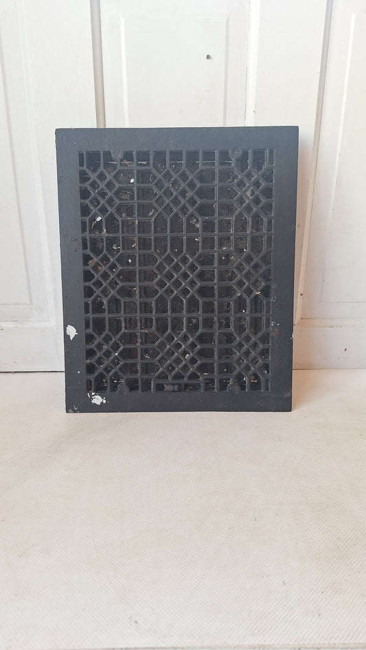 14 x 17 Large Cast Iron Vent Grate Cover, Working Antique Vent with Louvers, Heating Vent 070503