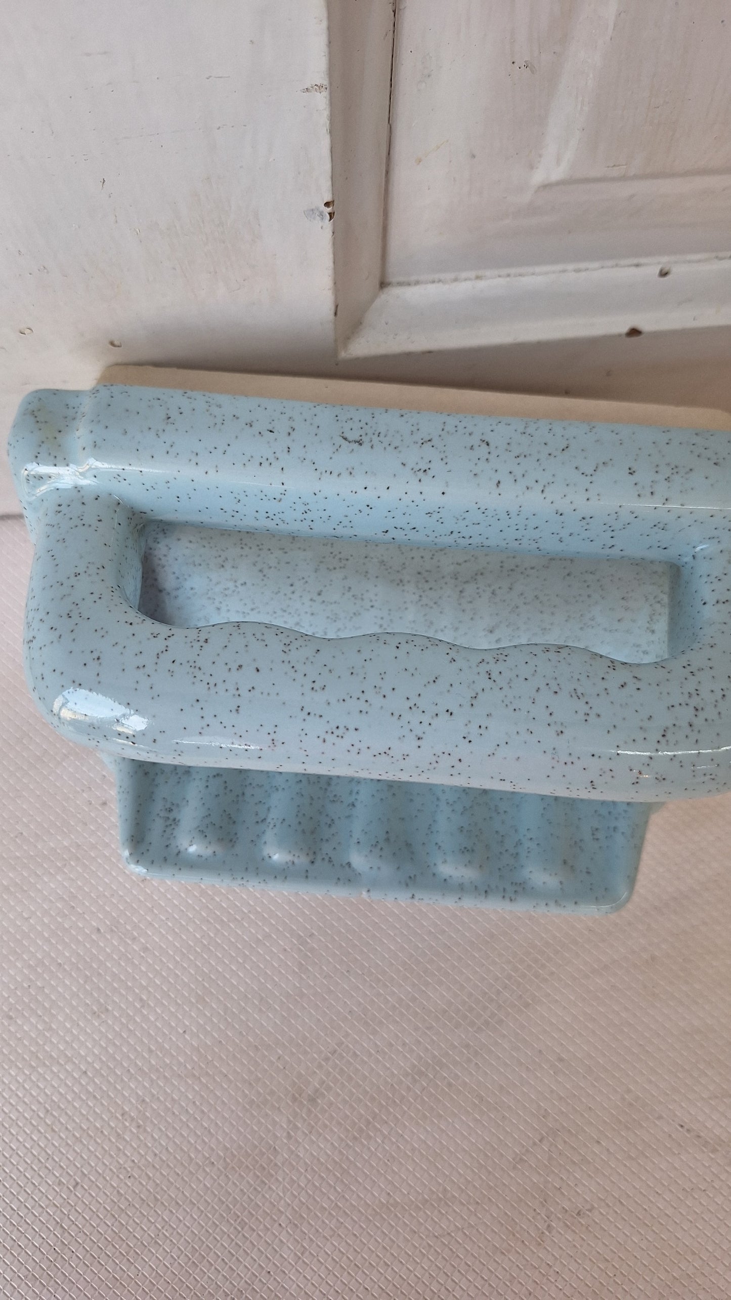 Vintage Blue Built In Vintage Soap Holder, Tile Around Shower Soap Dish, Vintage Shower Soap Dish 072403
