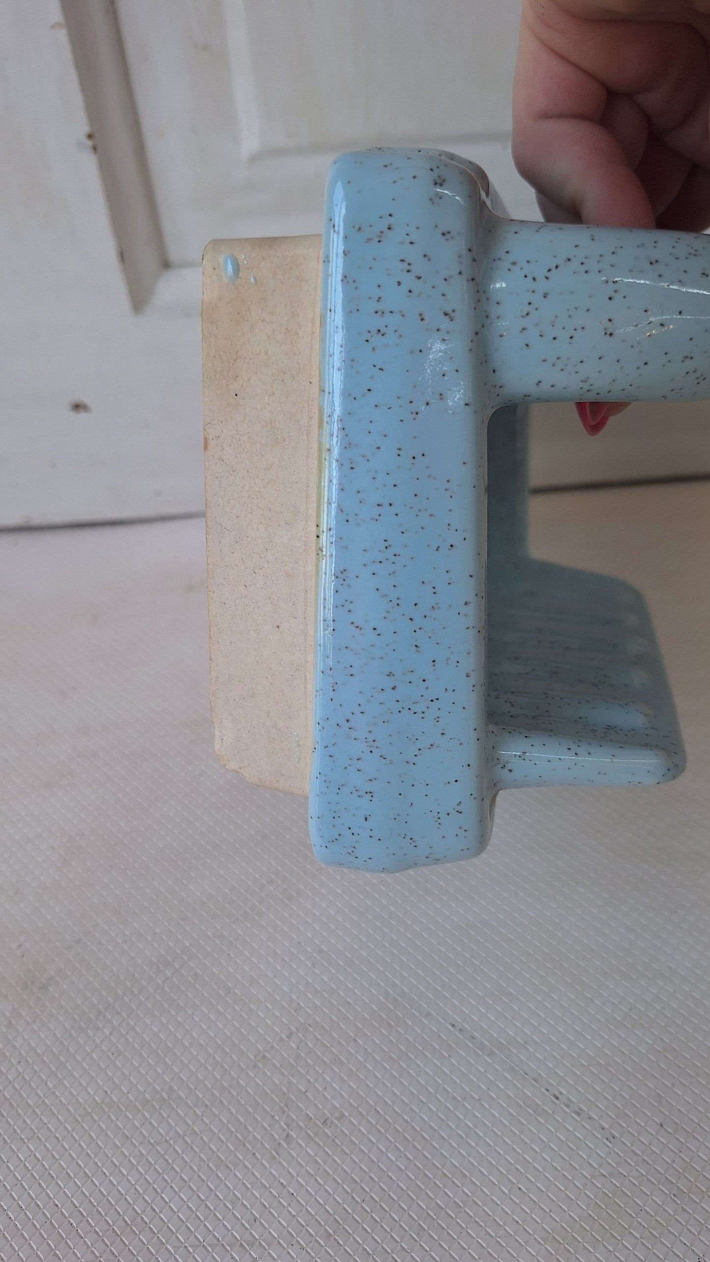 Vintage Blue Built In Vintage Soap Holder, Tile Around Shower Soap Dish, Vintage Shower Soap Dish 072403