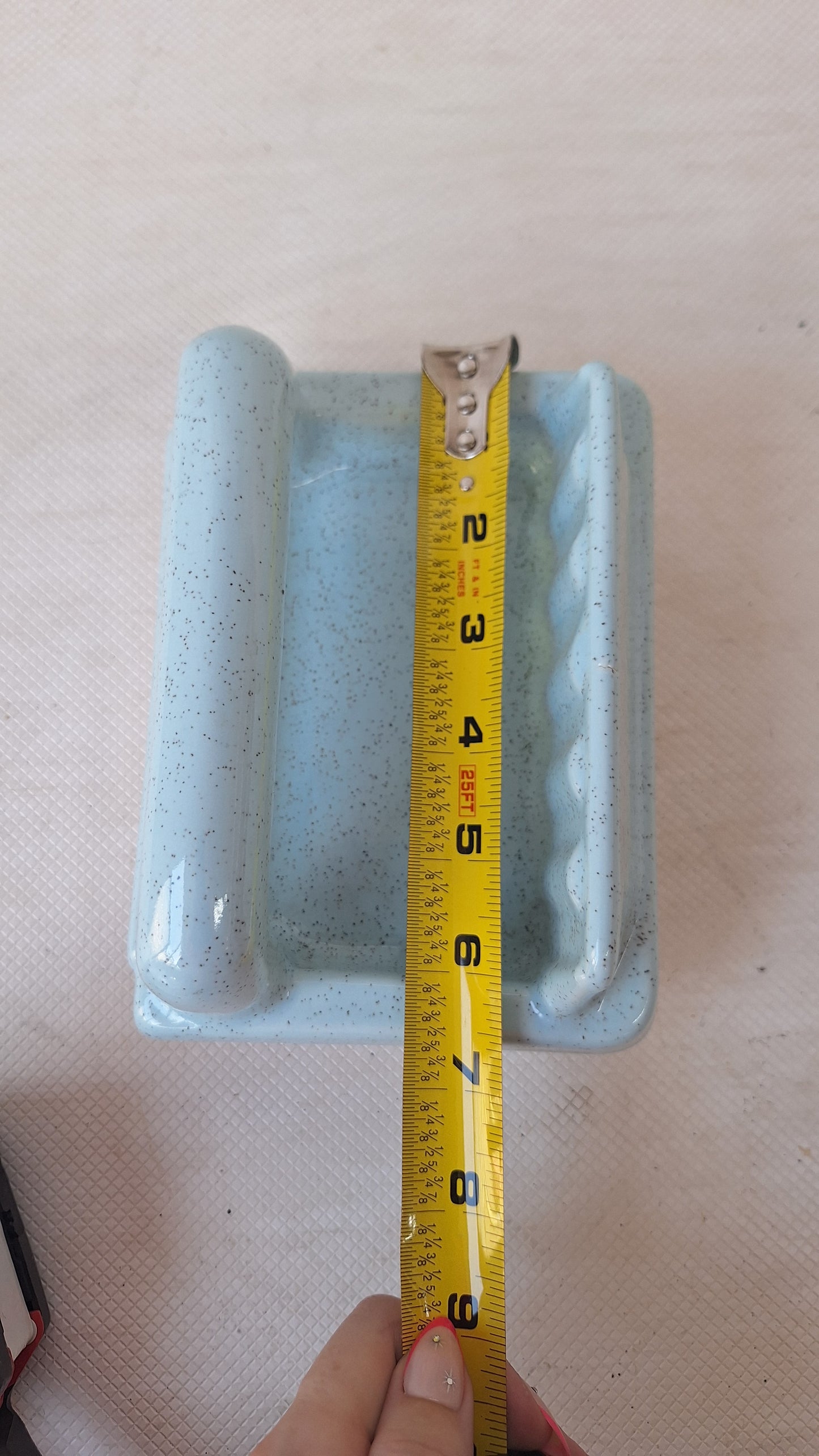 Vintage Blue Built In Vintage Soap Holder, Tile Around Shower Soap Dish, Vintage Shower Soap Dish 072403