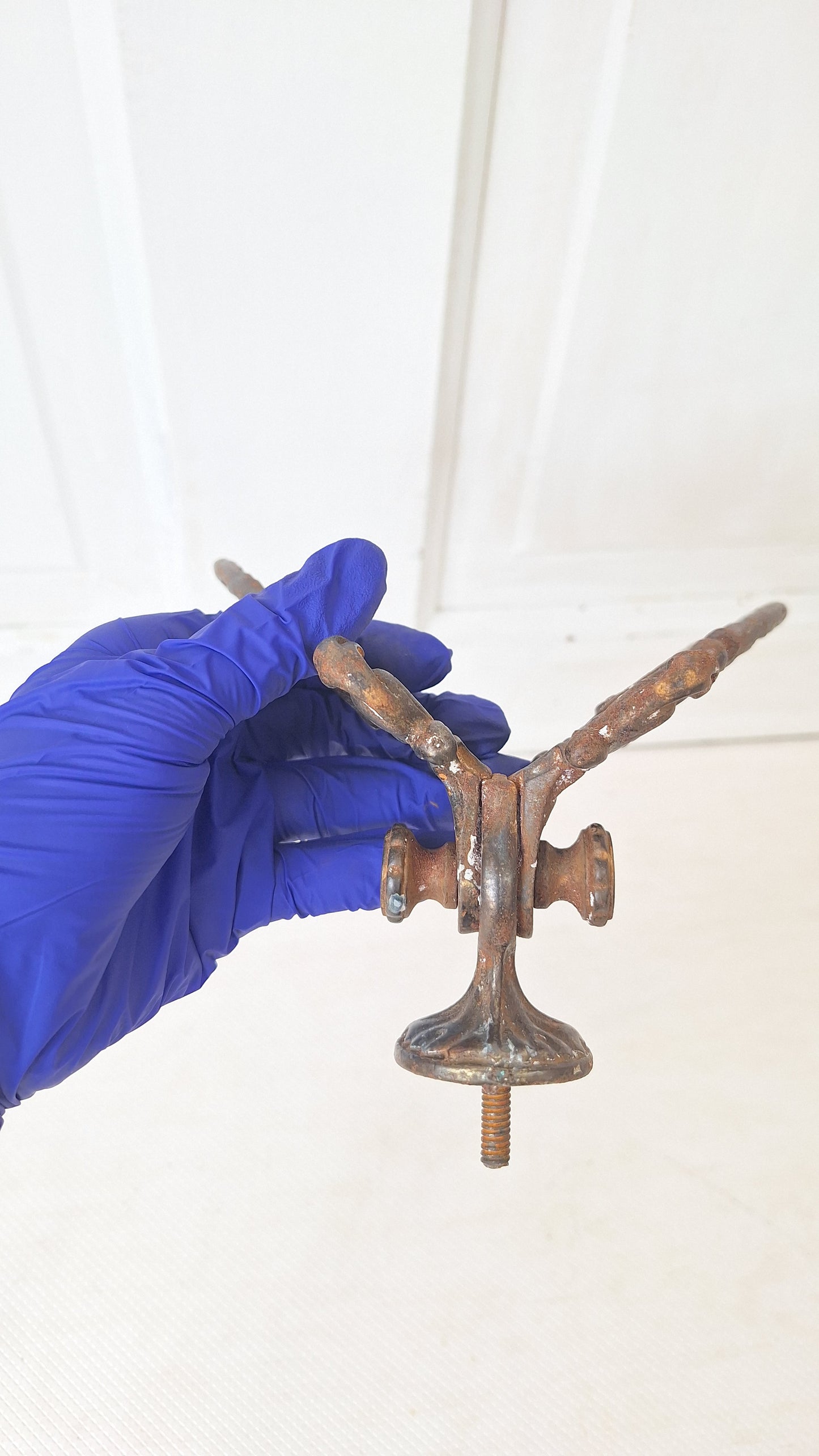 Large Cast Iron Victorian Hall Tree Hook, Ornate Iron Design Antique Coat Hook, Large Double Hook, Architecture Salvage 072702
