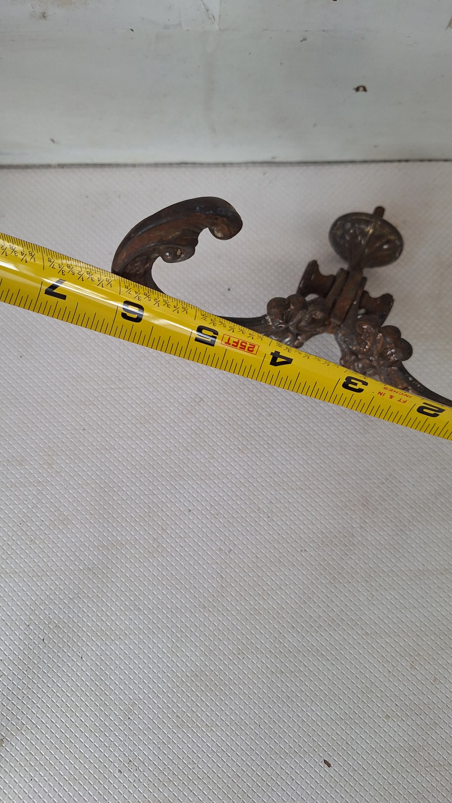 Large Cast Iron Victorian Hall Tree Hook, Ornate Iron Design Antique Coat Hook, Large Double Hook, Architecture Salvage 072702