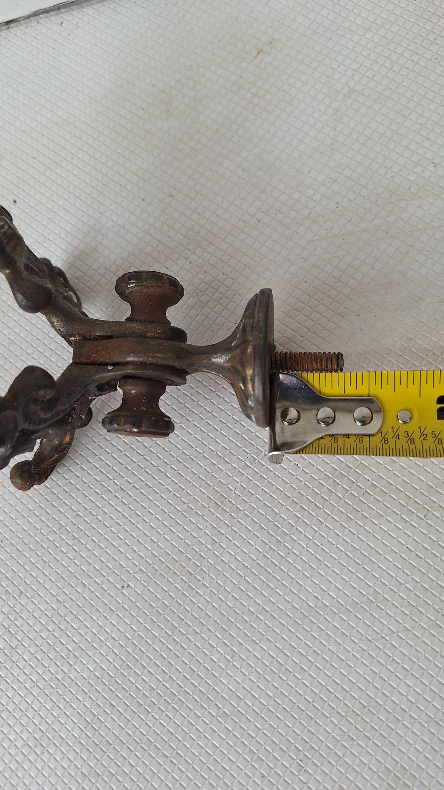 Large Cast Iron Victorian Hall Tree Hook, Ornate Iron Design Antique Coat Hook, Large Double Hook, Architecture Salvage 072702