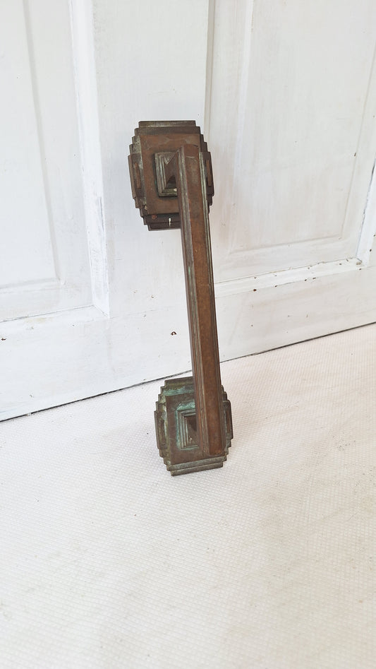 Ornate Art Deco Style Bronze Door Pull, Large Door Handle, Antique Gate Latch, Fancy Bronze, Antique Bronze Pull Handle 072901