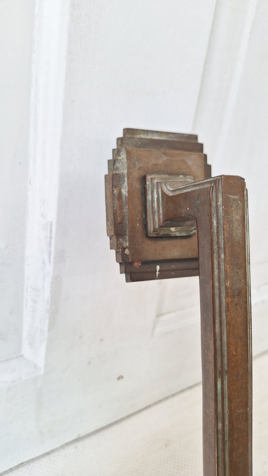 Ornate Art Deco Style Bronze Door Pull, Large Door Handle, Antique Gate Latch, Fancy Bronze, Antique Bronze Pull Handle 072901