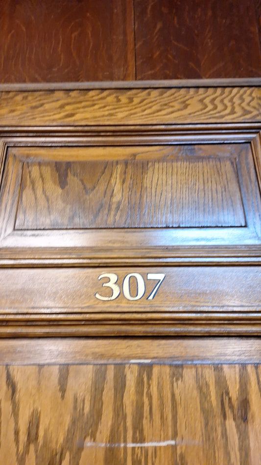 34" Oak Raised Panel Antique Door in Jamb, Interior Antique Passage Door in Frame, Salvaged Wood Door Architecture Salvage 080704