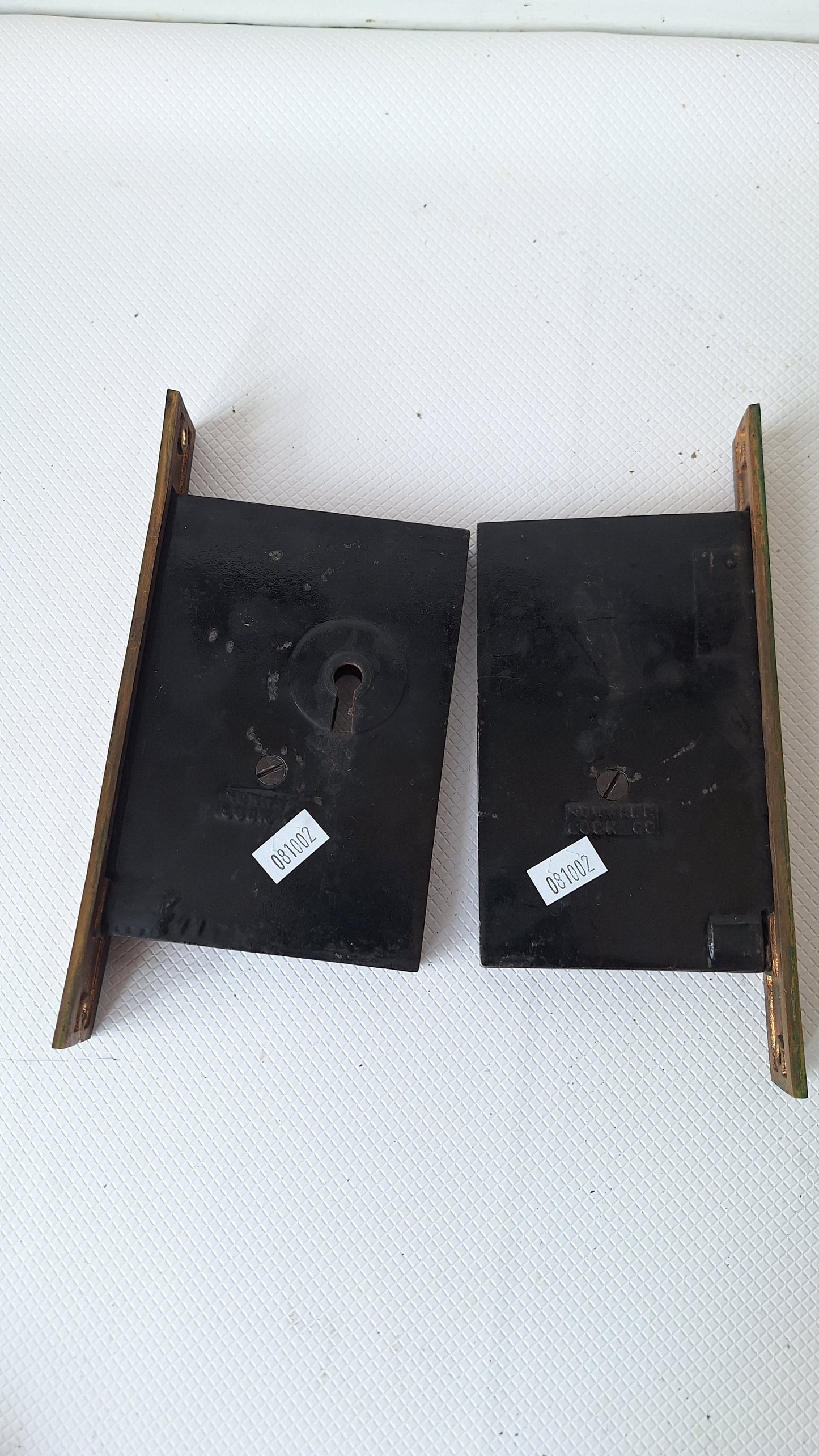 Ornate Bronze Double Pocket Door Hardware Set, Pocket Door Mortise Locks, Pocket Door Pulls, Eastlake Pocket Door Lock 081002