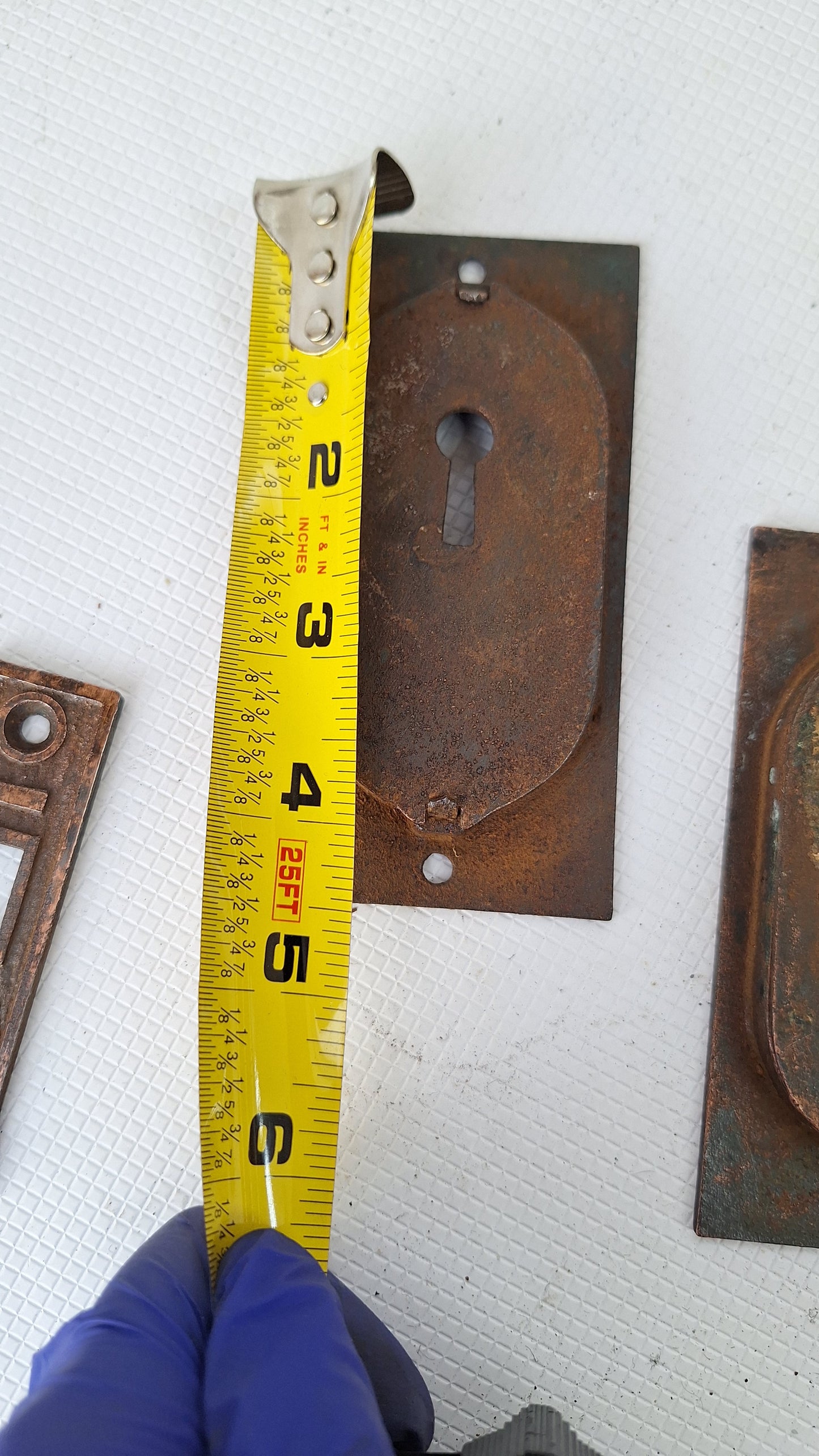 Complete Pocket Door Hardware Set with Key, Pocket Door Mortise Lock, Pocket Door Pulls, Antique Pocket Door Lock 081901