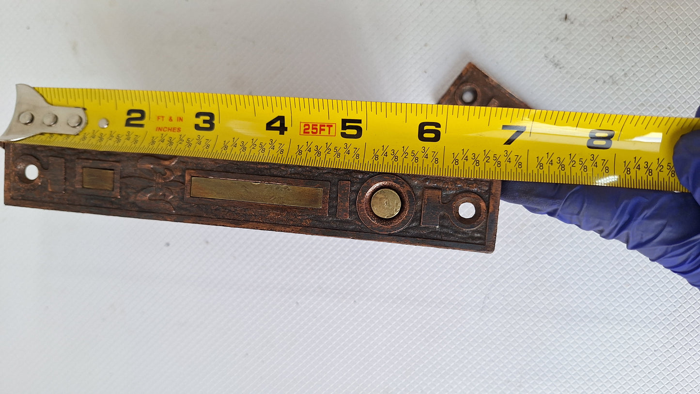 Complete Pocket Door Hardware Set with Key, Pocket Door Mortise Lock, Pocket Door Pulls, Antique Pocket Door Lock 081901