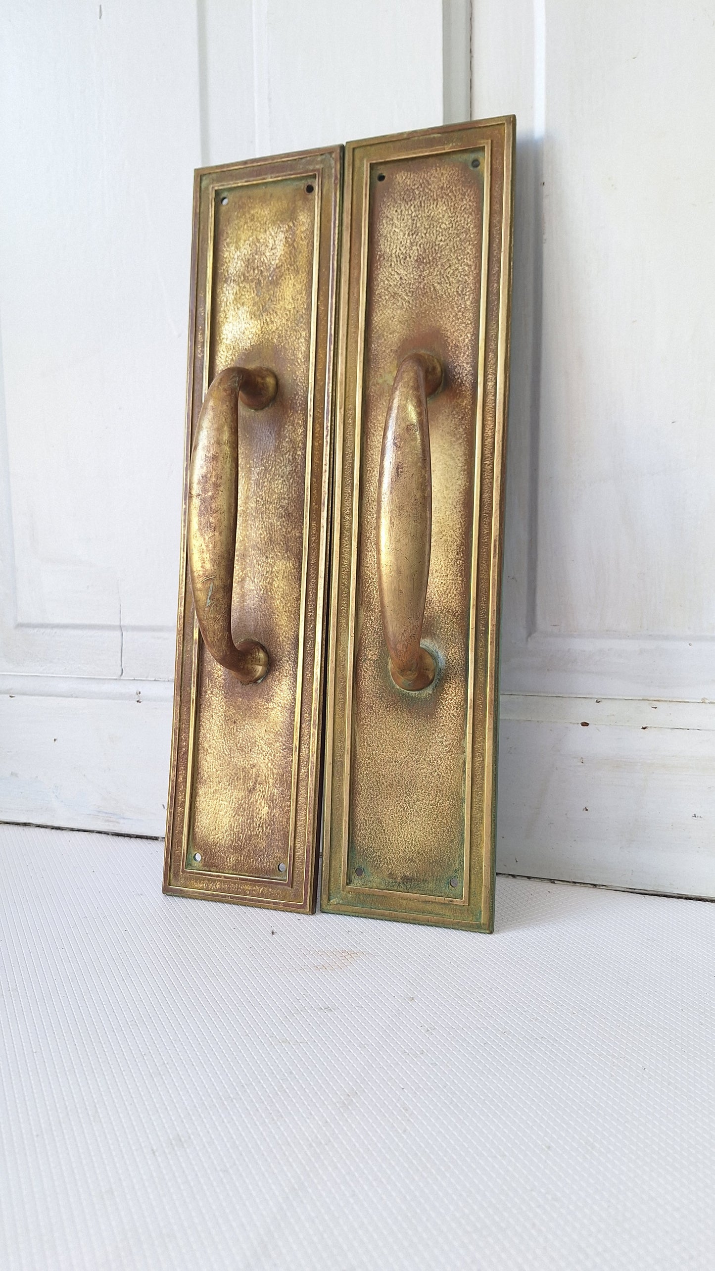 Brass Art Deco Door Pulls, Large Deco Pulls, Deco Door Handles, Art Deco Hardware, Brass Door Pulls, Large Door Pull Handle 082101