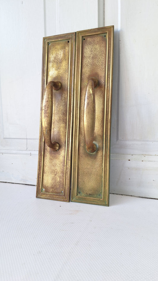 Brass Art Deco Door Pulls, Large Deco Pulls, Deco Door Handles, Art Deco Hardware, Brass Door Pulls, Large Door Pull Handle 082101