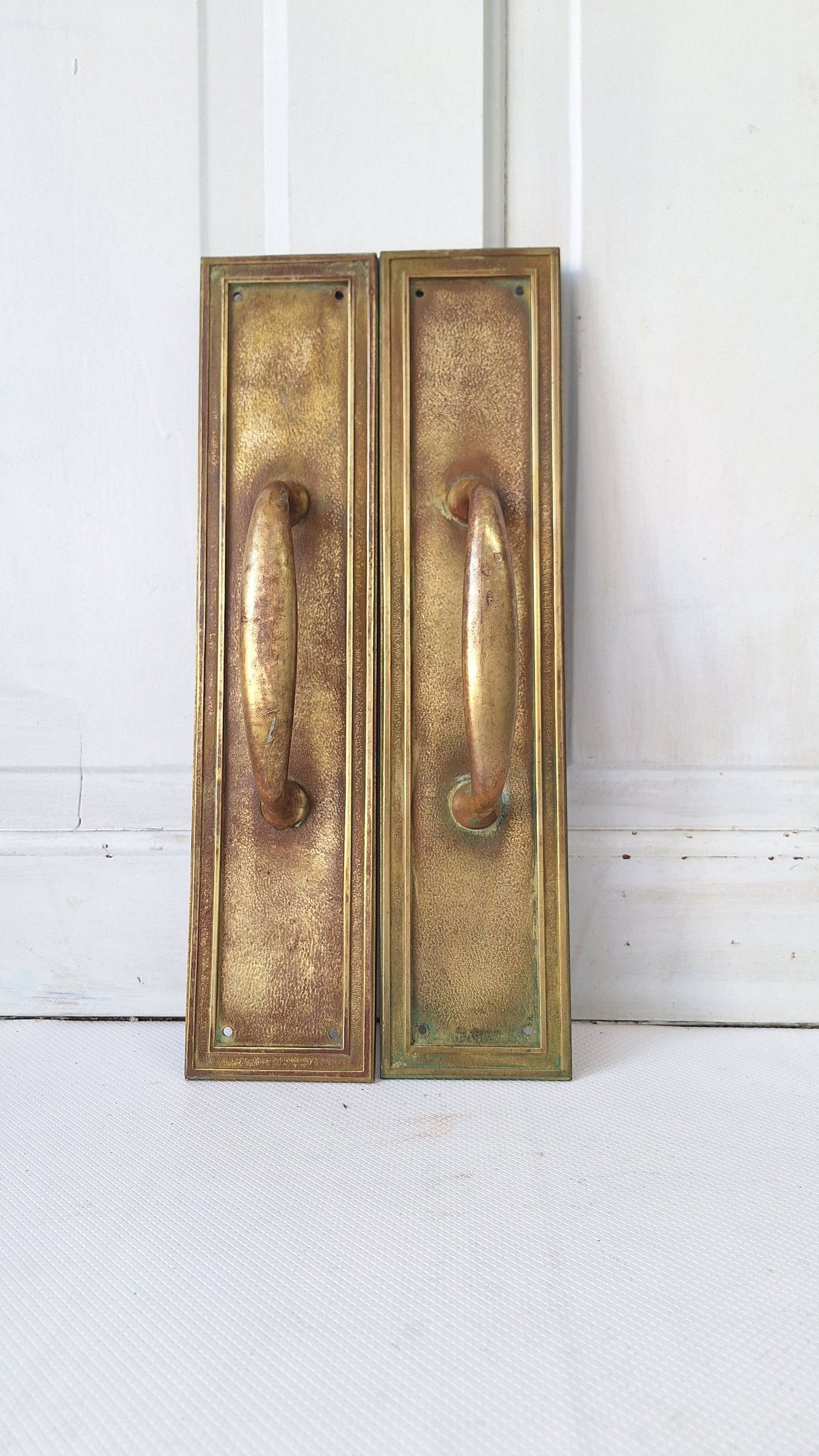 Brass Art Deco Door Pulls, Large Deco Pulls, Deco Door Handles, Art Deco Hardware, Brass Door Pulls, Large Door Pull Handle 082101