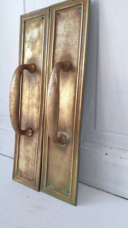Brass Art Deco Door Pulls, Large Deco Pulls, Deco Door Handles, Art Deco Hardware, Brass Door Pulls, Large Door Pull Handle 082101