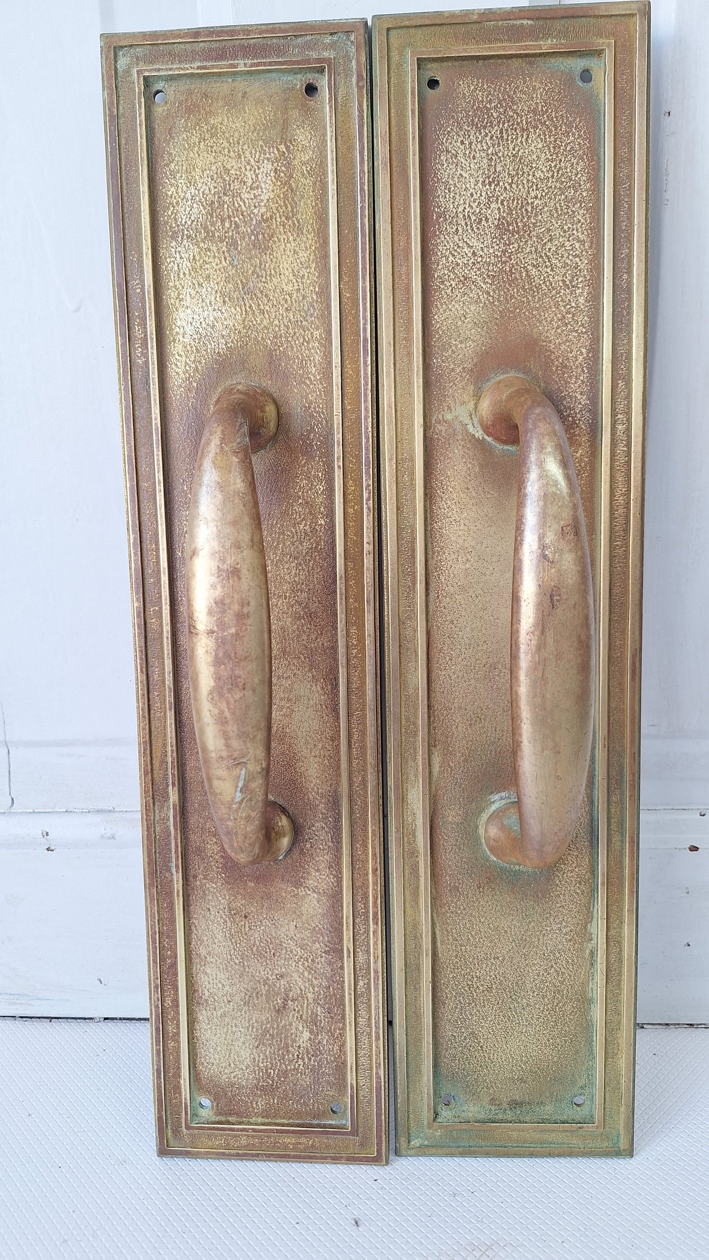 Brass Art Deco Door Pulls, Large Deco Pulls, Deco Door Handles, Art Deco Hardware, Brass Door Pulls, Large Door Pull Handle 082101
