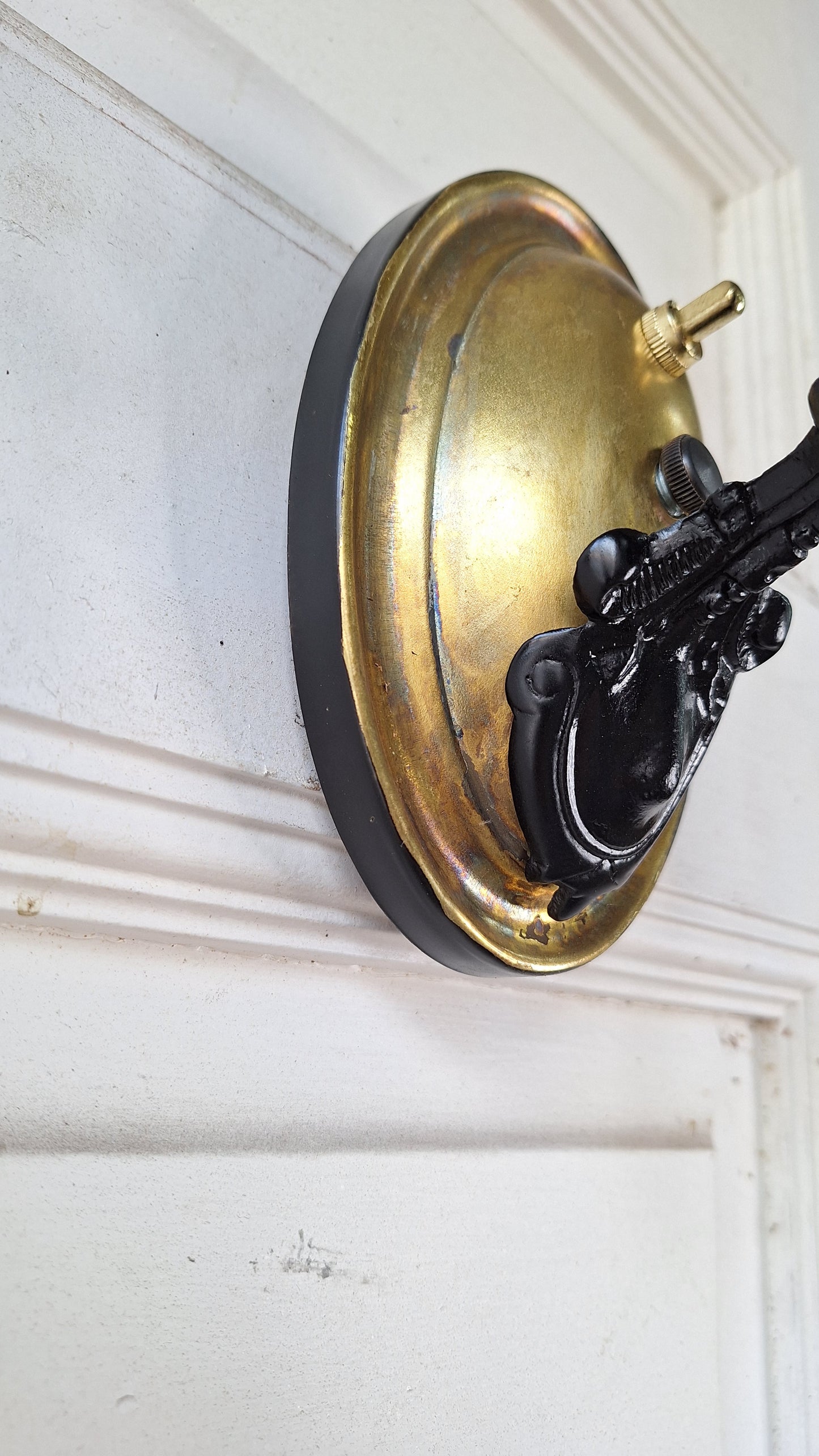 Pair of Vintage Brass Sconces, Two Antique Wall Sconce Lights with Candle Sockets 082502