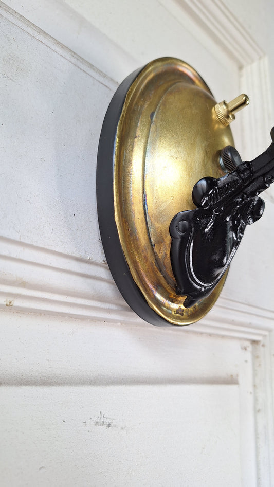 Pair of Vintage Brass Sconces, Two Antique Wall Sconce Lights with Candle Sockets 082502
