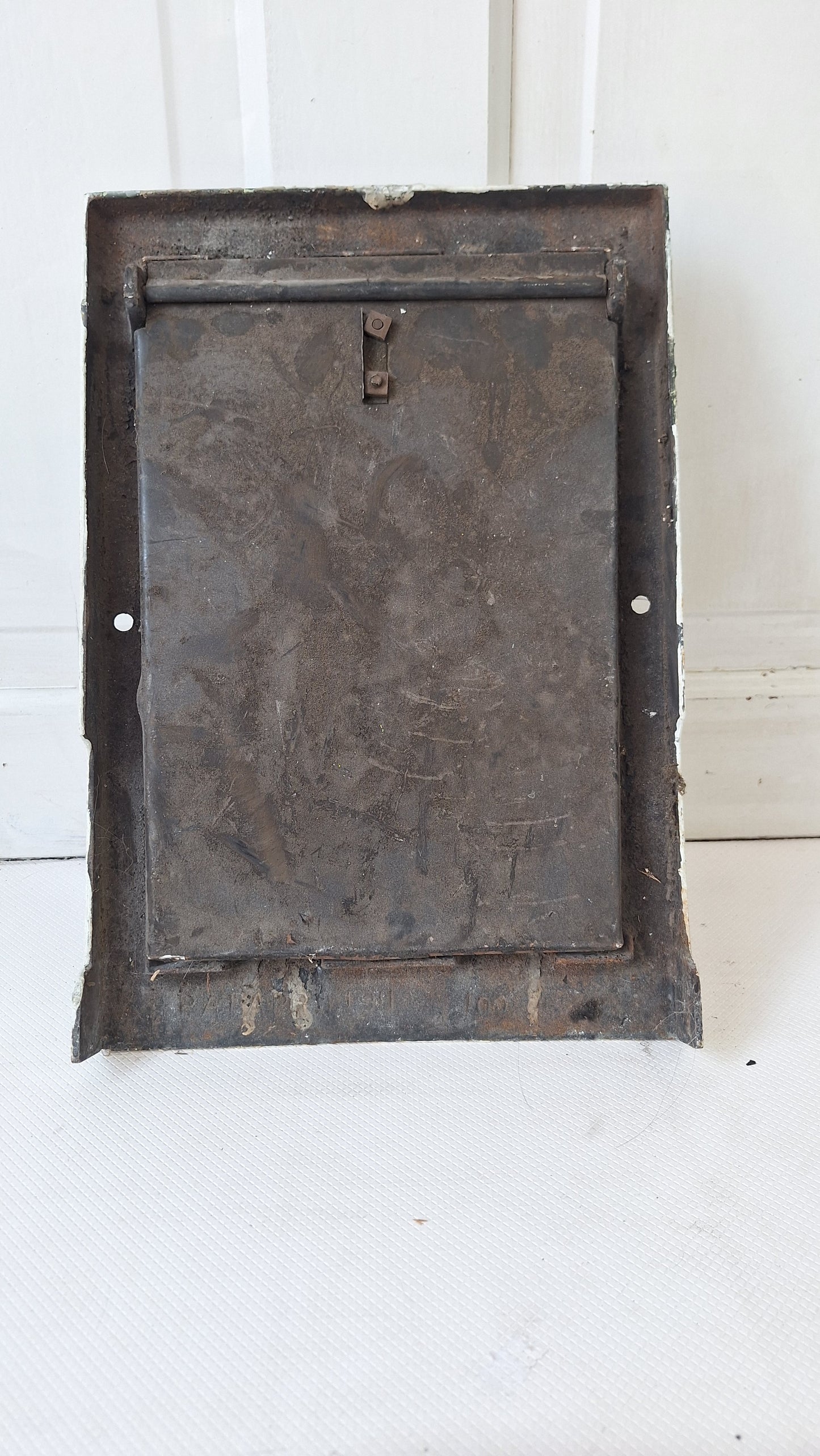 10 x 14 Vintage Wall Baseboard Vent with Louver Back, Angled Cast Iron Wall Vent Cover
