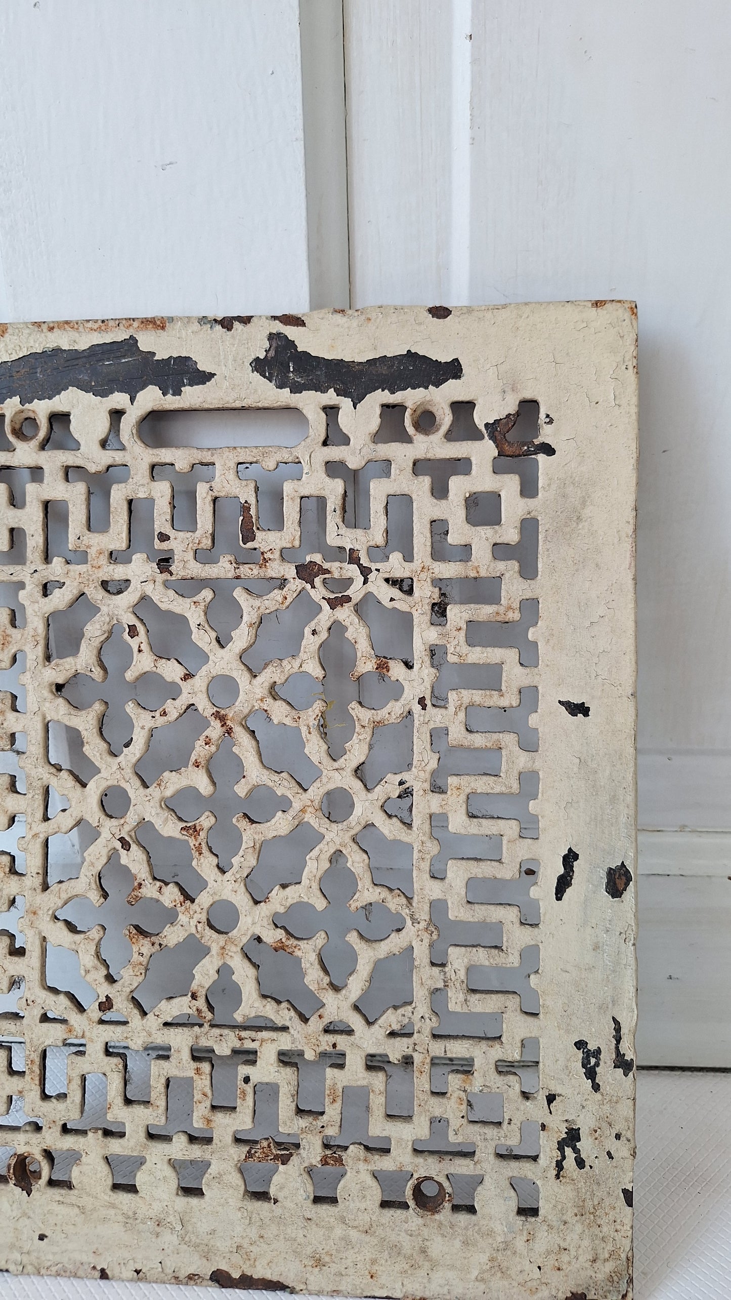 10 x 12" Fancy Pattern Antique Vent Cover, Cast Iron Ornate Heating Grate Cover