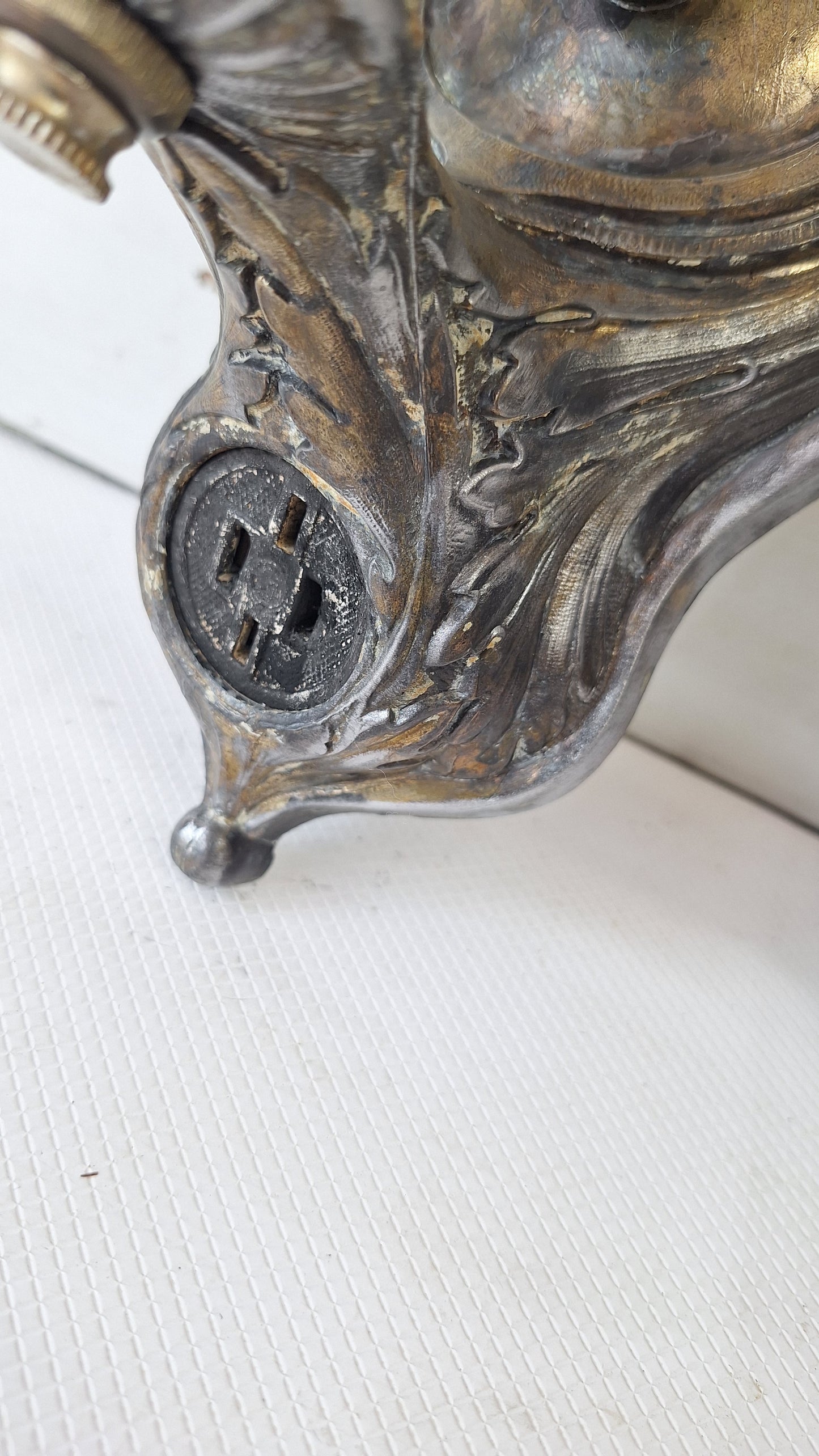 Pair Of Bronze Plated Antique Sconces, Victorian Style Matching Wall Lights