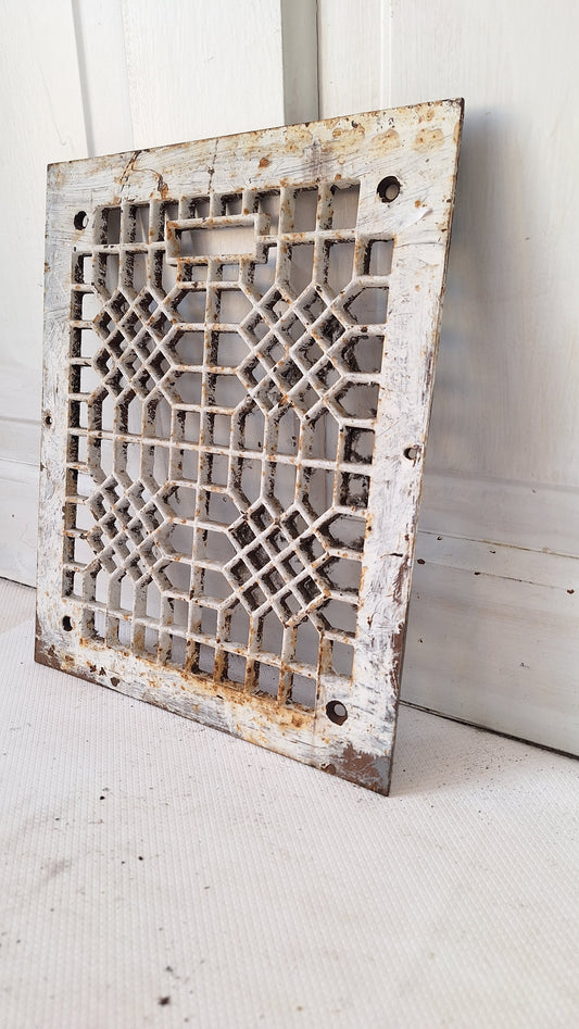 10 x 12 Cast Iron Vent Cover, Cold Air Return, Large Floor Vent, Large Grate Ornate Iron Grate Heat Vent Cover Antique Floor Grate