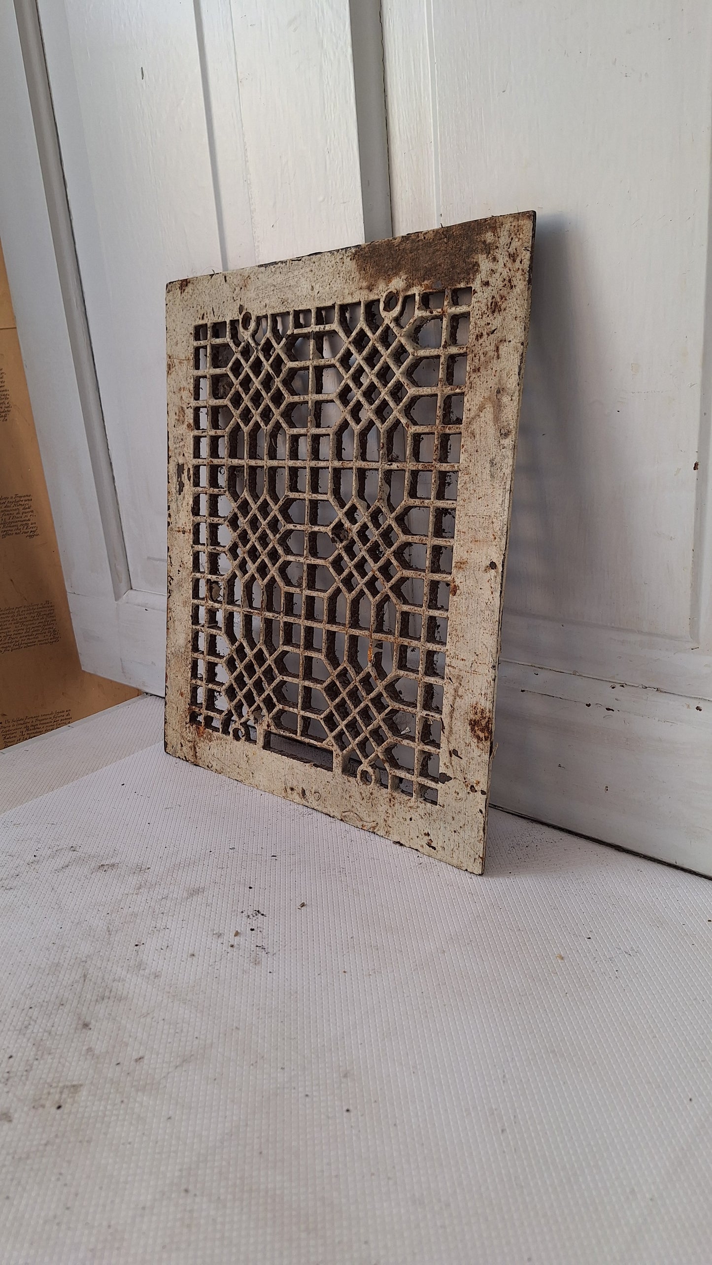 12 x 14 Antique Cast Iron Vent Cover, Vintage Cast Iron Heating Grate