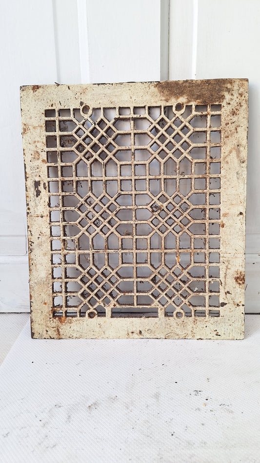 12 x 14 Antique Cast Iron Vent Cover, Vintage Cast Iron Heating Grate