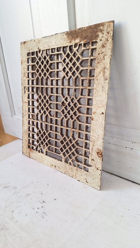 12 x 14 Antique Cast Iron Vent Cover, Vintage Cast Iron Heating Grate
