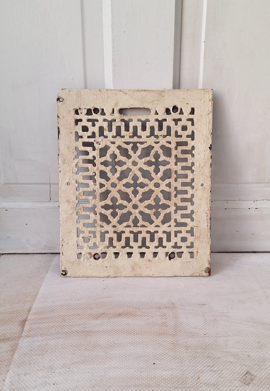 10 x 12" Fancy Design Antique Vent Cover, Vintage Cast Iron Register Grate, Cold Air Return, Decorative Grate