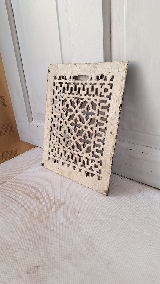 10 x 12" Fancy Design Antique Vent Cover, Vintage Cast Iron Register Grate, Cold Air Return, Decorative Grate