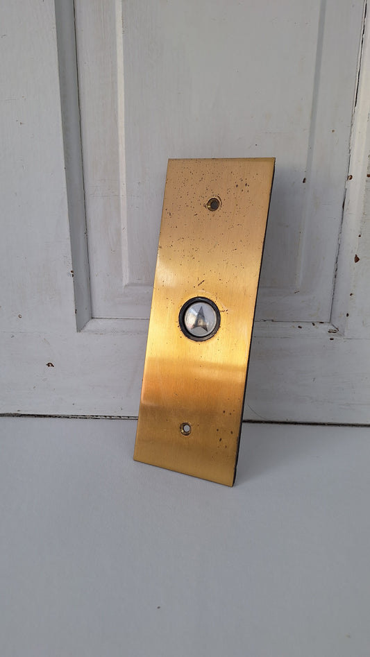 Vintage "Up" Arrow Brass Elevator Button Panel, Vintage Double Button Elevator Push Button