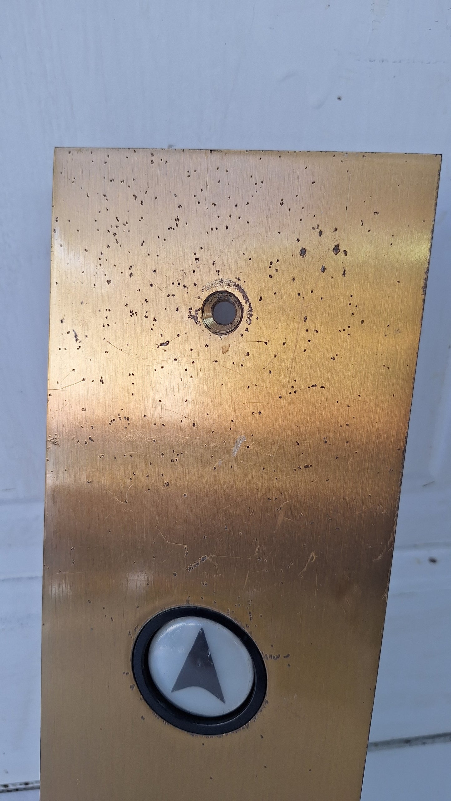 Vintage "Up" Arrow Brass Elevator Button Panel, Vintage Double Button Elevator Push Button